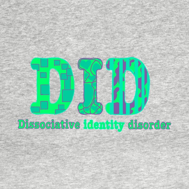 Dissociative identity disorder did awareness solid letter teal and purple by system51